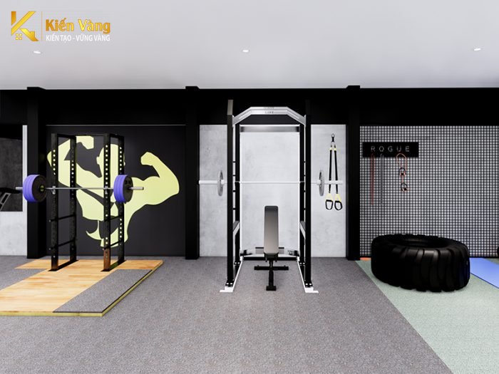 Mẫu thiết kế phòng gym tại nhà phong cách hiện đại.