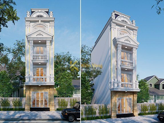 Giới thiệu mẫu thiết kế nhà 4 tầng tân cổ điển mặt tiền 4m