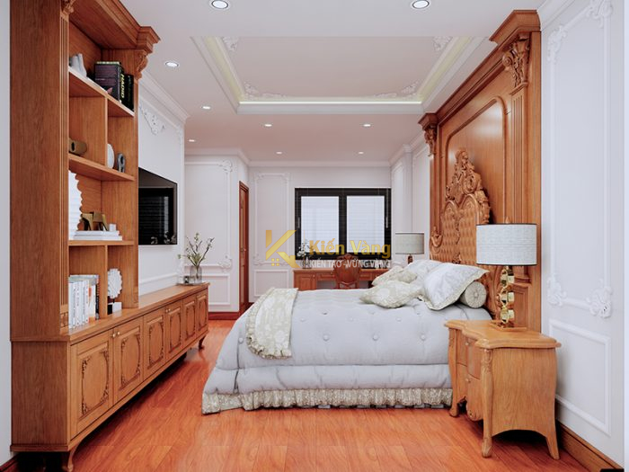 thiết kế nội thất gỗ cho nhà 2 tầng