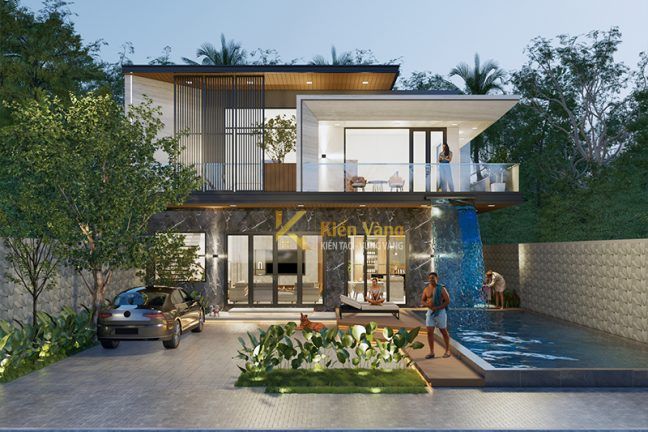 Mẫu thiết kế villa 2 tầng có hồ bơi hiện đại tại Lâm Đồng