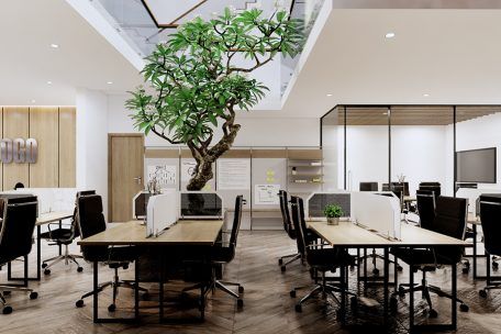 Thiết kế nội thất văn phòng 140m2– Nhà 3 tầng vừa ở vừa kinh doanh