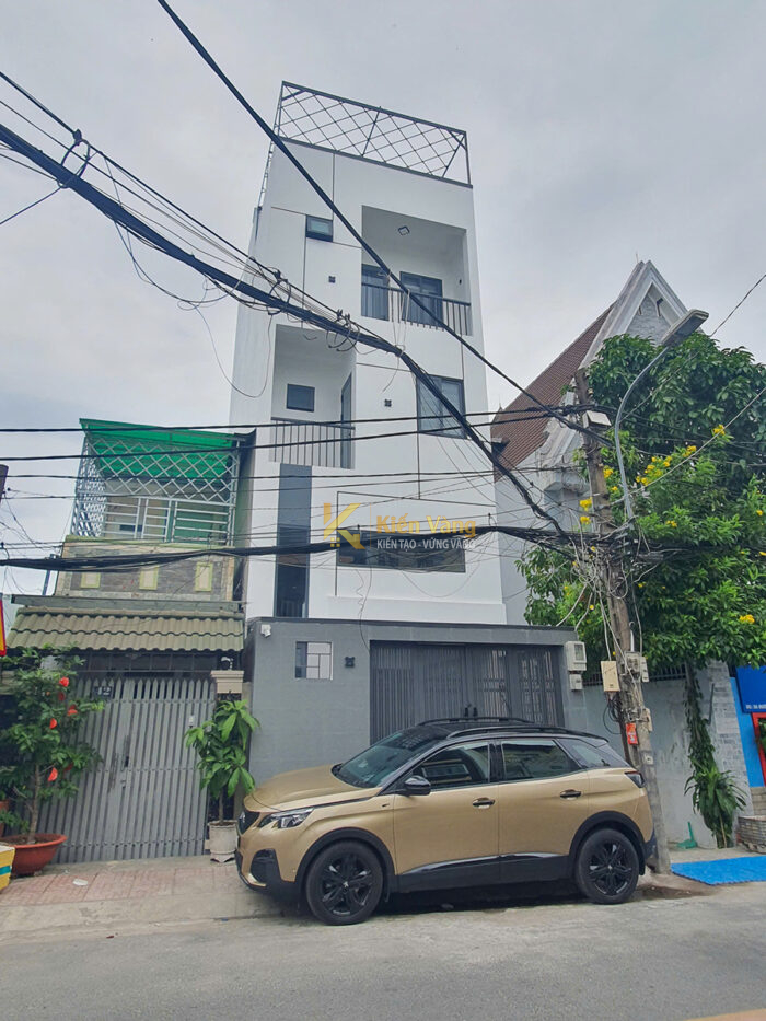 nhà thô 1 trệt 1 lửng 2 lầu