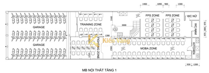 thiết kế phòng net