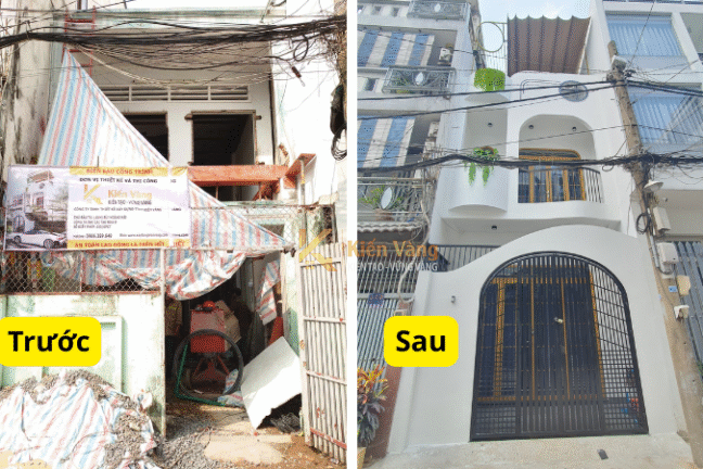 Ngôi nhà “lột xác” sau cải tạo nâng tầng nhà bằng sàn giả