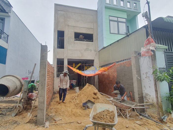 nhà 1 trệt 1 lửng đúc giả